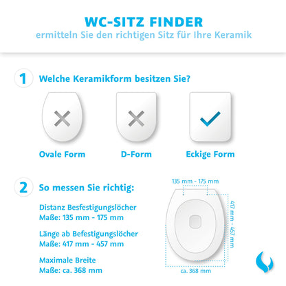 Bullseat WC Sitz eckig für Keramag Renova Nr. 1 Plan - Weiss Softclose