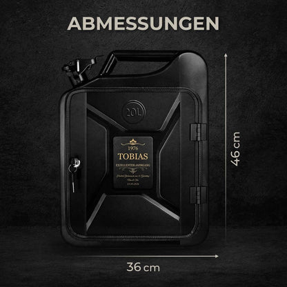 Maverton Kanister-Bar 20L, abschliessbar, schwarz, mit Gravur