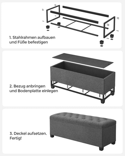 SONGMICS Sitzbank mit Stauraum LSF088G01 - dunkelgrau