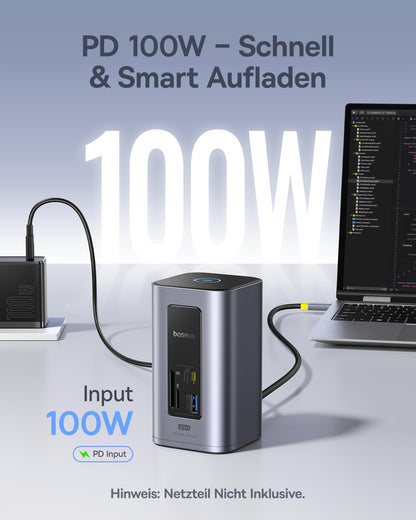 Baseus Nomos Air 12-in-1 Dockingstation USB-C - Dual 4K HDMI