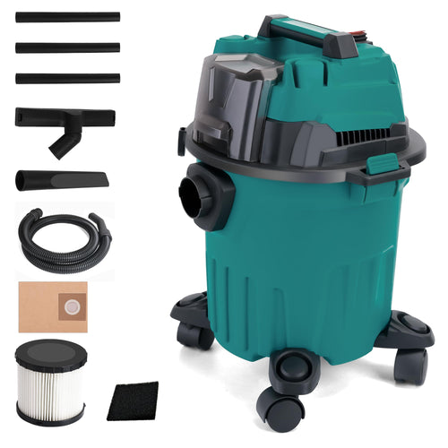 Makita 18V kompatibler Akku-Handstaubsauger 12L bürstenlos 180W. Handlicher Akkusauger, 12L Volumen für mobile Schmutzabsaugung.