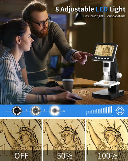 CIMELR Digitalmikroskop 306-B mit 4,3-Zoll-Display, 50x-1000x