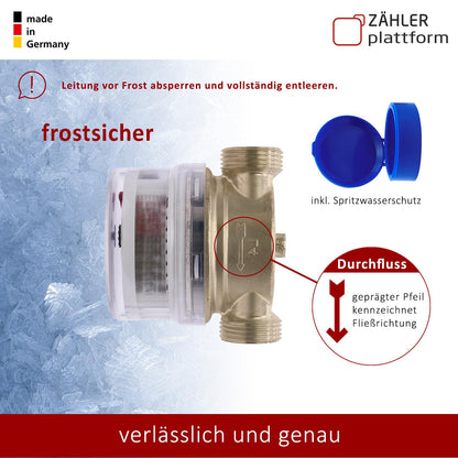 ZÄHLER plattform Wasserzähler Zapfhahn Qn 1,5 BL 80 mm 3/4 Zoll