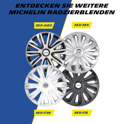 Michelin Radkappen MX-FB 15 Zoll Radzierblenden 4er Set Schwarz