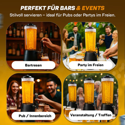 GOODS+GADGETS Biertower 4 Liter – Biersäule mit LED & Eiskühlung