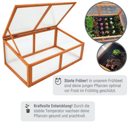 zooprinz Frühbeet HERBA Gewächshaus aus Holz und Polycarbonat
