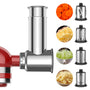 GVODE Edelstahl Hobel Shredder Aufsatz für KitchenAid – Silber. Silberner Edelstahl-Aufsatz zum Raspeln und Schneiden von Lebensmitteln.