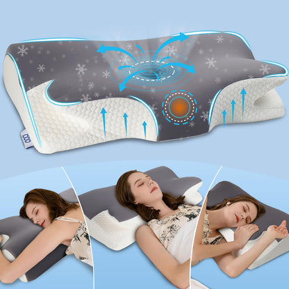 IDEA Nackenstützkissen Memory Foam, ergonomisches Kopfkissen 65x40 cm