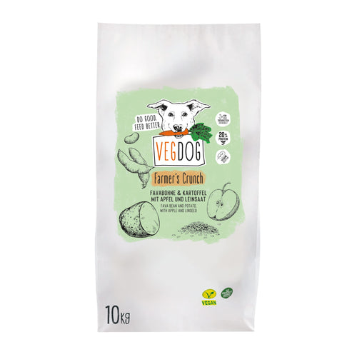 VEGDOG Farmer's Crunch hypoallergenes Trockenfutter für Hunde 10 kg im Beutel