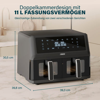 Princess XXL Heissluftfritteuse 11L Doppelkorb - 182276