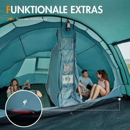 Portal Tunnelzelt Familienzelt - 6 Personen Stehhöhe