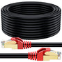 MutecPower CAT 7 SSTP Aussen Erdkabel 50m Schwarz. Robustes, schwarzes 50m Kabel. Ermöglicht 10 Gigabit Ethernet Datenübertragung im Aussenbereich und als Erdverlegung.