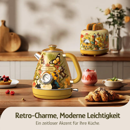 Hazel Quinn Retro Vintage Design Wasserkocher - Geblümt