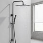 Auralum Regendusche Duschsystem ohne Armatur, Edelstahl Schwarz, eckiger Duschkopf 30 x 30 cm mit Handbrause