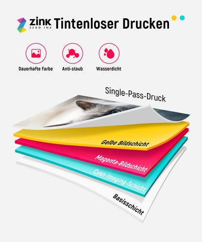Liene Pearl K100 Mini-Fotodrucker mit ZINK, Bluetooth 5.0, Rosa