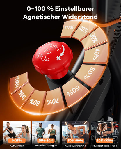 Toputure Heimtrainer TEB3 mit Magnetwiderstand und Pulsmessung