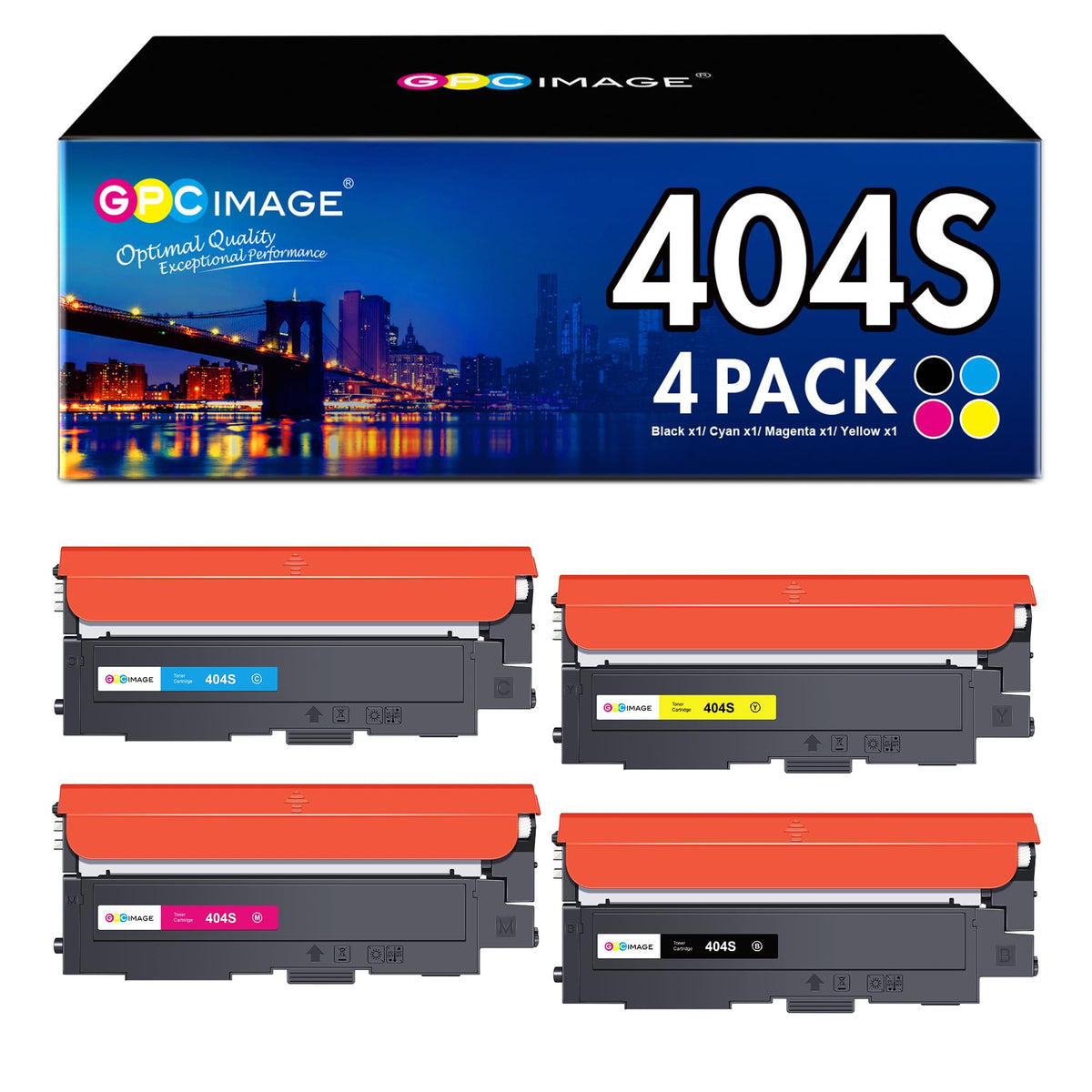 GPC IMAGE CLT-P404C Toner Set kompatibel für Samsung Xpress SL C480W, 4 Kartuschen in Schwarz, Cyan, Gelb, Magenta