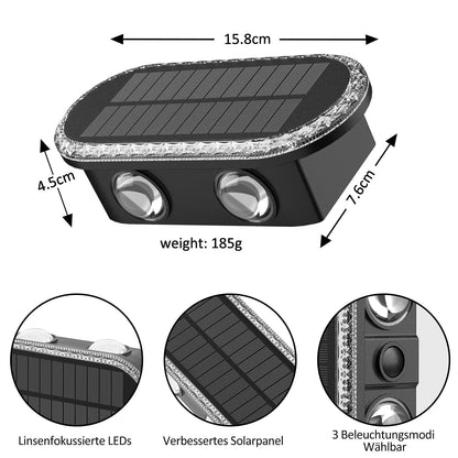 Hiromeco Solar Wandleuchte Aussen Up Down, 3 Farbmodi, IP65, 8er-Set