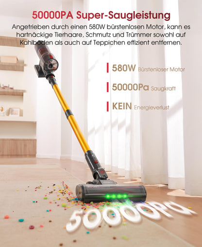 UNINELL Home UV5 Akku-Staubsauger, kabellos, 580 W, 50 kPa Saugkraft