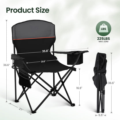 HIGH POINT SPORTS Campingstuhl faltbar 2er-Set bis 102 kg schwarz