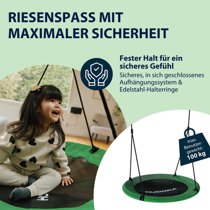 HUDORA Start Nestschaukel 90 cm, höhenverstellbar, grün, bis 100 kg