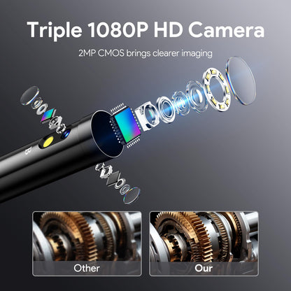 DEPSTECH DS620 Endoskopkamera mit Triple Lens, 5-Zoll-Display, 5m