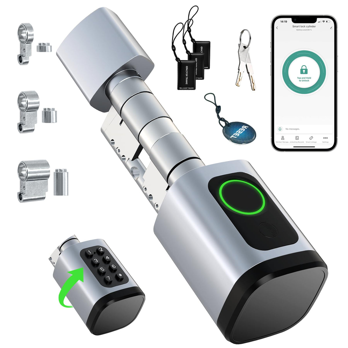 AVATTO Smart Türschloss Fingerabdruck, elektronischer Schliesszylinder