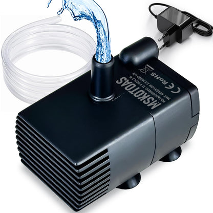 MSKOTOAS Mini-Tauchpumpe JN206, automatisch, 280 l/h, 2,5 m Förderhöhe