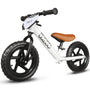 KRIDDO Kinder Laufrad 12 Zoll, Lauflernrad ab 18 Monaten, Weiss, mit individualisierbarem Schild