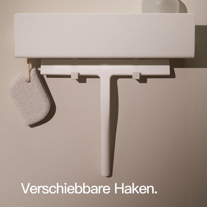 Designfabrik Hamburg Duschablage ohne Bohren, Weiss, 30 cm