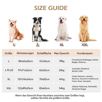 JOEJOY Orthopädisches Hundebett für grosse Hunde, 107x76x24 cm