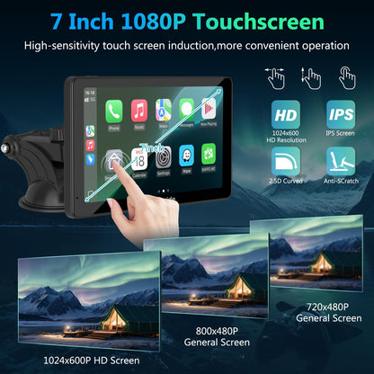 Carpuride V3 CarPlay Screen, kabelloses 7-Zoll-Touchscreen-Autoradio