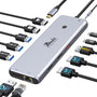 Universelle USB-C Dock Triple Display 13-in-1 4K, rechteckig, schwarz, erweitert Konnektivität für drei 4K-Displays.
