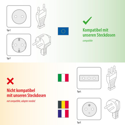 ledscom.de Garten-Steckdosen-Säule Polly, 4-fach, IP44, schwarz