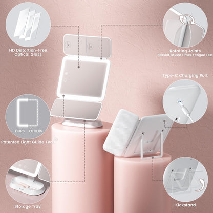 Beautifive Schminkspiegel mit Beleuchtung BM-2425, 7X/5X/1X