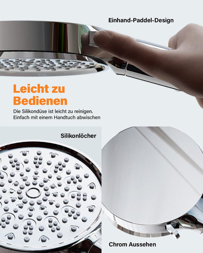 Cobbe Filter Duschkopf mit Schlauch, Handbrause mit 6 Strahlarten