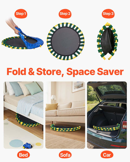 VEVOR Mini Fitness Trampolin Klappbar - Indoor/Outdoor, Blau