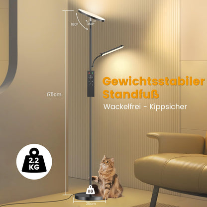 Moderne LED Stehlampe Deckenfluter Leselampe – Dimmbar warmweiss-kaltweiss