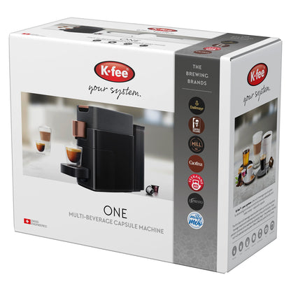 K-fee ONE Kapselmaschine für Kaffee, Tee & Kakao, Schwarz Kupfer
