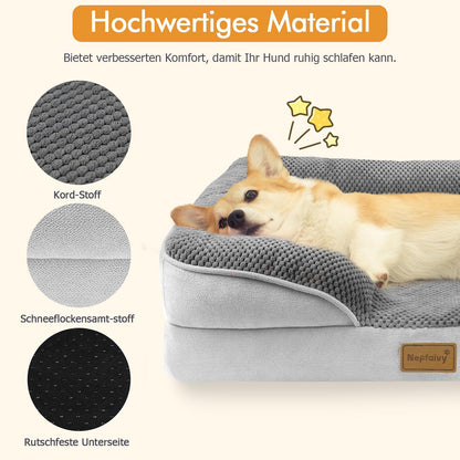 Nepfaivy Orthopädisches Hundebett für grosse Hunde 111x80x17cm