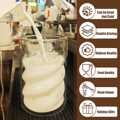 KEHTUNAHT Latte Macchiato Gläser doppelwandig, 400 ml, 6er-Set