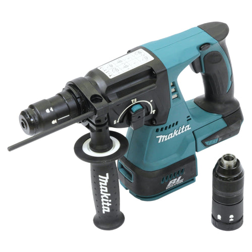 Makita DHR243Z Akku-Kombihammer 18V – Ohne Akku & Ladegerät. Blauer Kombihammer zum Bohren, Hammerbohren & Meißeln in Beton/Mauerwerk.