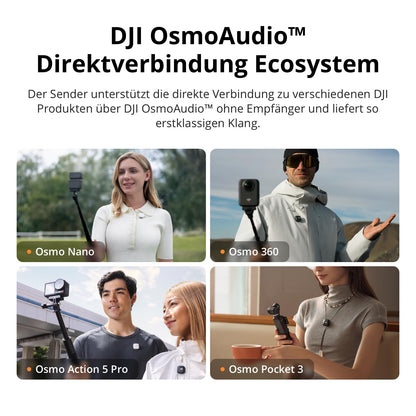 DJI Mic Mini Kabelloses Lavaliermikrofon, 2 Sender + 1 Empfänger