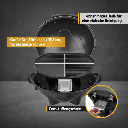 TZS First Austria Elektrogrill 2-in-1 Tischgrill & Standgrill 2400 W