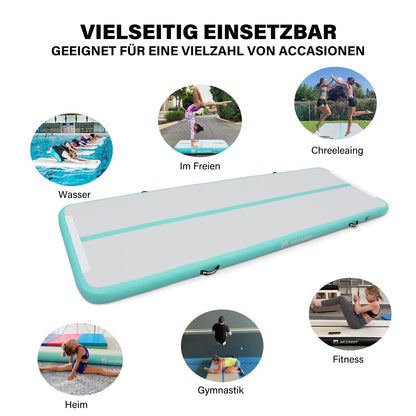AKSPORT Air Track Tumblingmatte - Aufblasbar 4m x 10cm