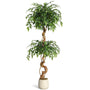 Litake Ficus Baum Kunstpflanze 150 cm – Mit weissem Topf. 150 cm Ficus-Baum in weissem Topf zur Innenraum-Dekoration.