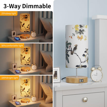 GPATIO Moderne LED Nachttischlampe Touch Dimmbar – 2er Set USB
