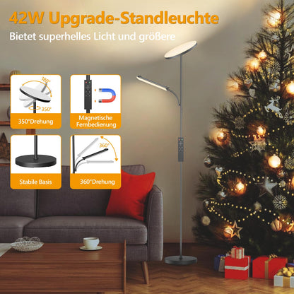 Moderne LED Stehlampe Deckenfluter Leselampe – Dimmbar warmweiss-kaltweiss