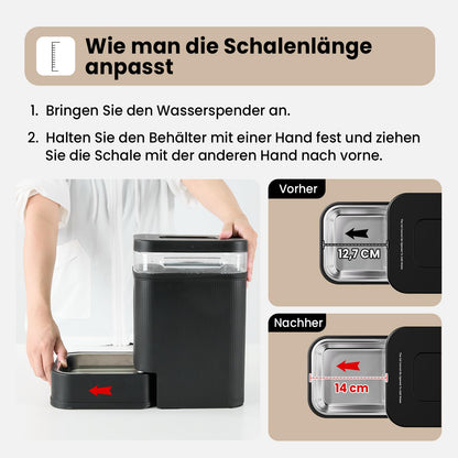 Gardner Pet Automatischer Wasserspender 6,5 L mit Edelstahlschüssel