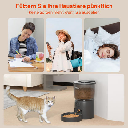 Balimo Futterautomat Katze 3L, WiFi Futterspender mit App-Steuerung